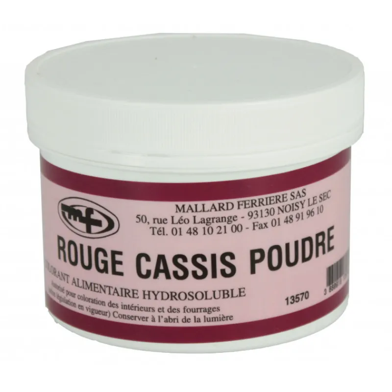 MALLARD FERRIERE Colorants Alimentaires|Colorant alimentaire Rouge Cassis E129/E133 Poudre Hydrosoluble 100g