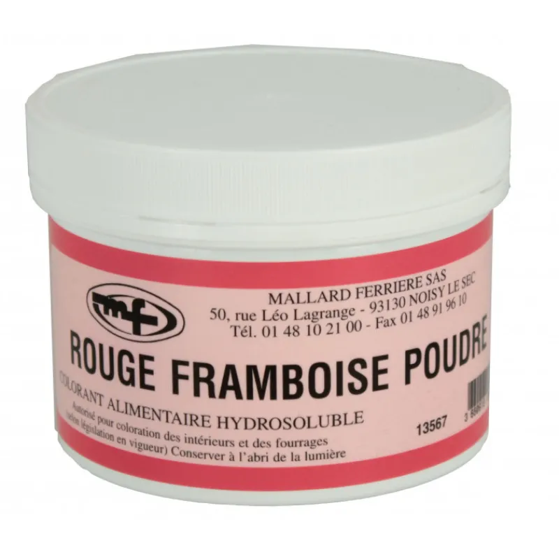 MALLARD FERRIERE Colorants Alimentaires|Colorant alimentaire Rouge Framboise E122 Poudre Hydrosoluble 100g