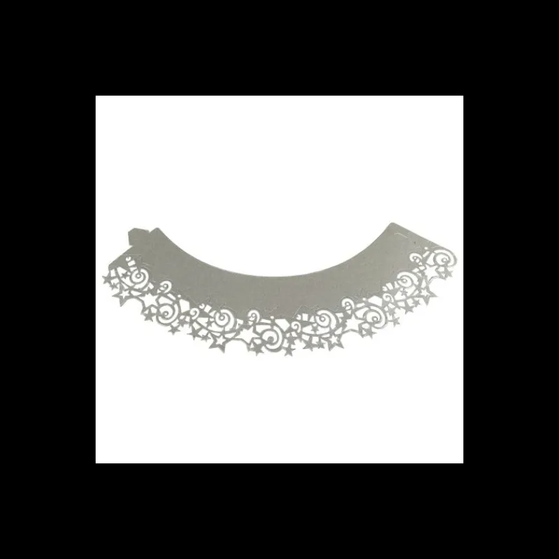 PME Décoration Gâteau|Moules En Papier|Contour Cupcakes Etoile Argenté (x12)