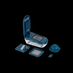 MASTRAD Coupe Légumes|Coupe-Légumes Multifonction Bleu avec Réservoir