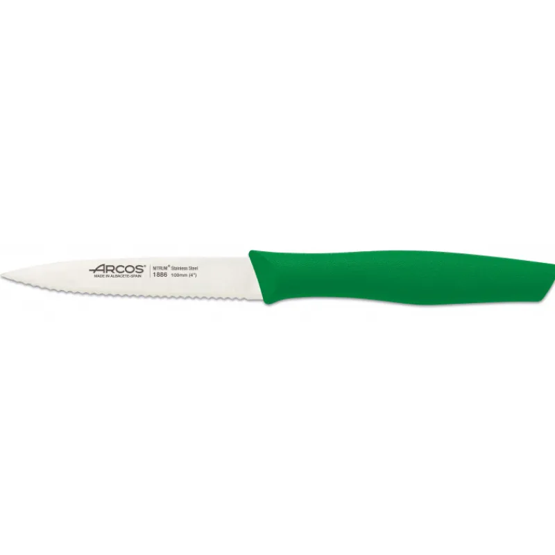 ARCOS Couteau D'office|Couteau d'Office Cranté Inox 10 cm Vert NOVA