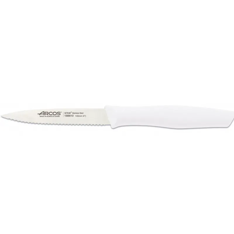 ARCOS Couteau D'office|Couteau d'Office Cranté Inox 10 cm Blanc NOVA
