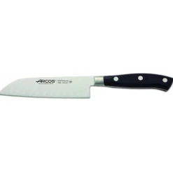 ARCOS Couteau Santoku|Couteau Santoku alvéolé 14 cm RIVIERA noir