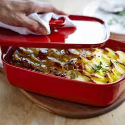 EMILE HENRY Couvercle De Cuisson|Couvercle Rectangulaire en Céramique pour Plat à Four 35 x 22 cm Grand Cru