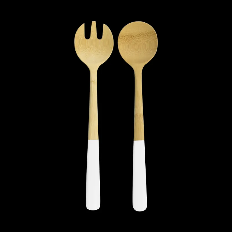 PEBBLY Couverts|Couverts à Salade en Bambou 31 cm