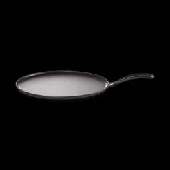 LE CREUSET Poêles|Crêpière en Fonte 27 cm Noir Mat avec Spatule & Râteau