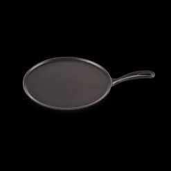 LE CREUSET Poêles|Crêpière en Fonte 27 cm Noir Mat avec Spatule & Râteau