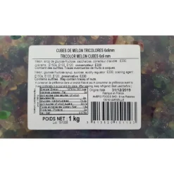 CUISINEADDICT Fruits Confits|Cubes de Melon confit tricolores 1 kg