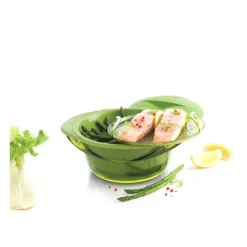 MASTRAD Cuiseur Vapeur|Cuit Vapeur en Silicone XL Vert