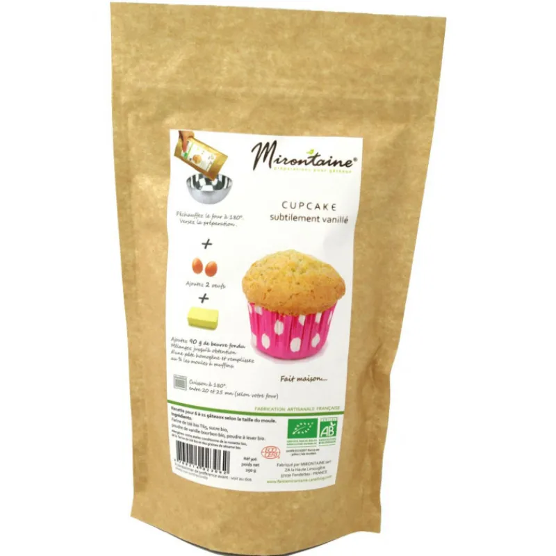 MIRONTAINE Produits Bio|Préparation Pâtisserie|Cupcakes BIO Nature Vanillé 250g