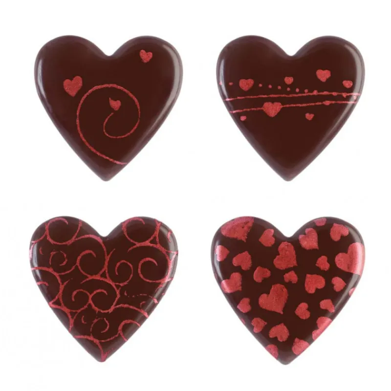 FLORENSUC Décoration Comestible|Cœurs en Chocolat Imprimés 3 cm (x160)