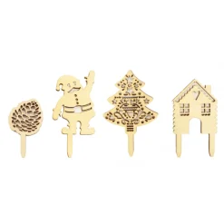 SCRAPCOOKING Décoration Gâteau|Décor de Bûche en Bois (x4)