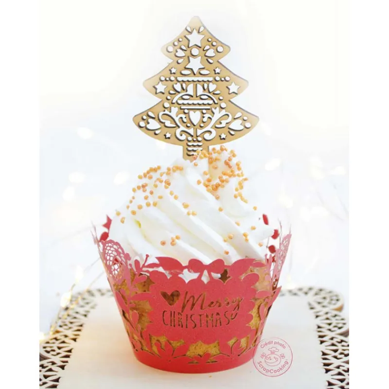 SCRAPCOOKING Décoration Gâteau|Décor de Bûche en Bois (x4)