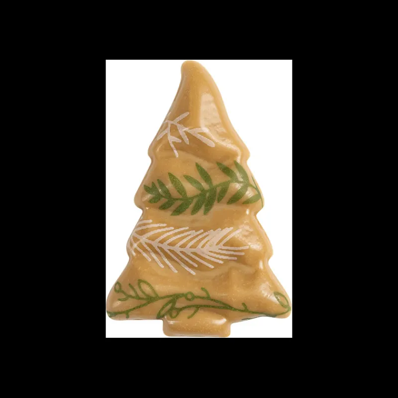 FLORENSUC Décoration Comestible|Décor en Chocolat Blond Sapin Noël Végétal 4,5 x 3 cm (x128)