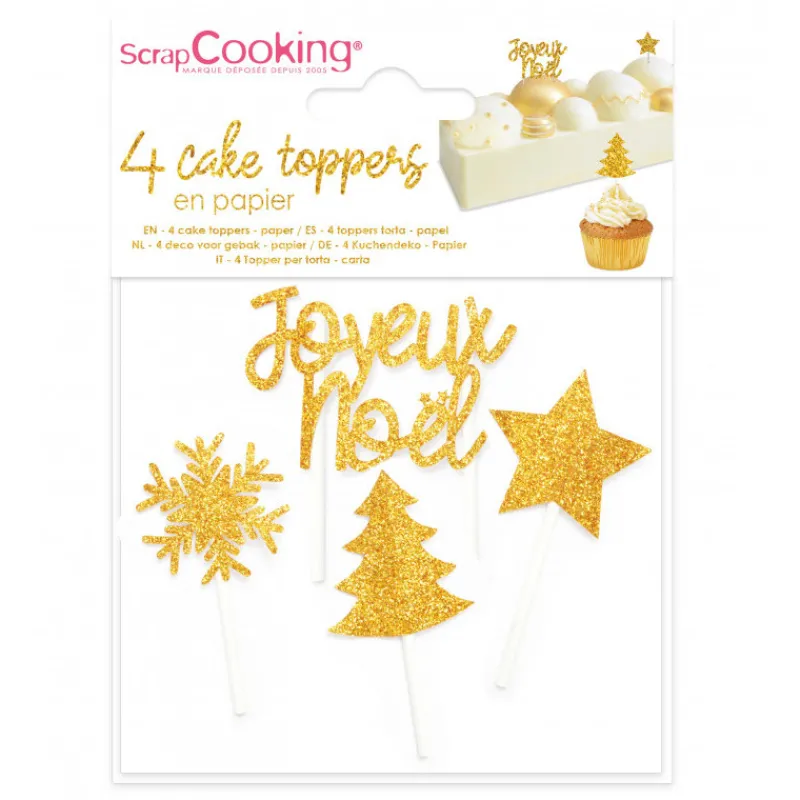 SCRAPCOOKING Décoration Gâteau|Décoration de bûche de Noël x 4