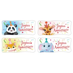FLORENSUC Décoration Comestible|Décoration en Azyme Joyeux Anniversaire Animaux x 24