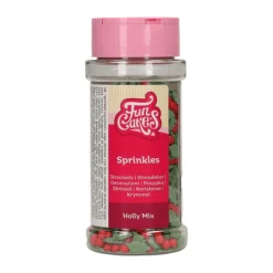 FUNCAKES Décoration Comestible|Décoration en Sucre Mélange Holly Feuilles de Houx et Baies 55 g