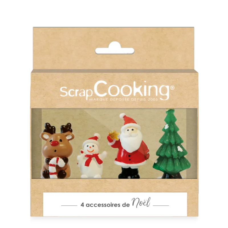SCRAPCOOKING Décoration Gâteau|Décoration pour Gâteau Noël (x4)