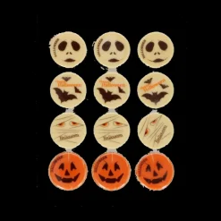 FUNCAKES Décoration Comestible|Décors Chocolat Blanc 4 Motifs Halloween (x12)