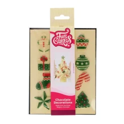 FUNCAKES Décoration Comestible|Décors Chocolat Blanc Figures de Noël (x12)