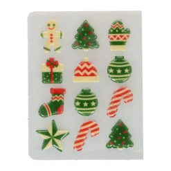 FUNCAKES Décoration Comestible|Décors Chocolat Blanc Figures de Noël (x12)