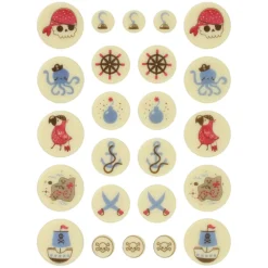 VALRHONA Décoration Comestible|Décors Chocolat Blanc Pirate 24 pièces Chocolatree