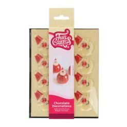 FUNCAKES Décoration Comestible|Décors Chocolat Blanc Père Noël (x12)