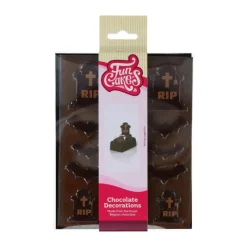 FUNCAKES Décoration Comestible|Décors Chocolat Noir Cimetière Halloween (x12)