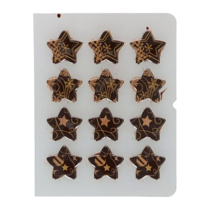 FUNCAKES Décoration Comestible|Décors Chocolat Noir Étoiles Or (x12)