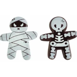 FLORENSUC Décoration Comestible|Décors en Chocolat Momie et Squelette 3,5 x 4 cm (x144)