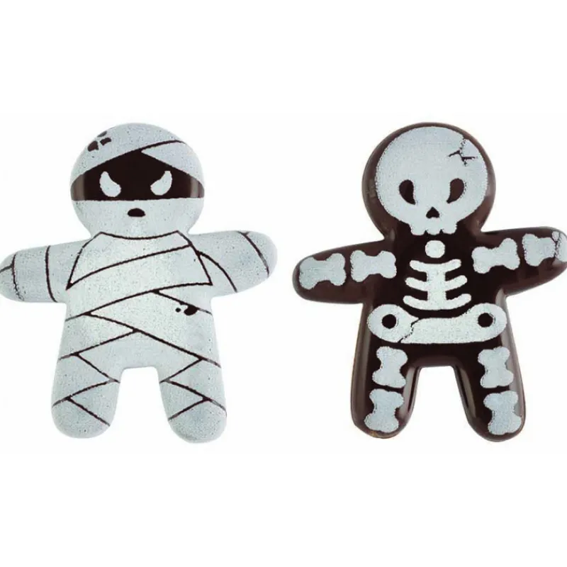 FLORENSUC Décoration Comestible|Décors en Chocolat Momie et Squelette 3,5 x 4 cm (x144)