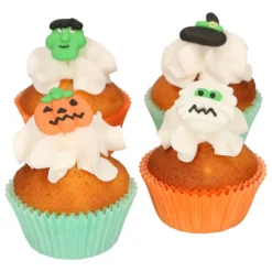 FUNCAKES Décoration Comestible|Décors en Sucre 4 Motifs Halloween (x12)