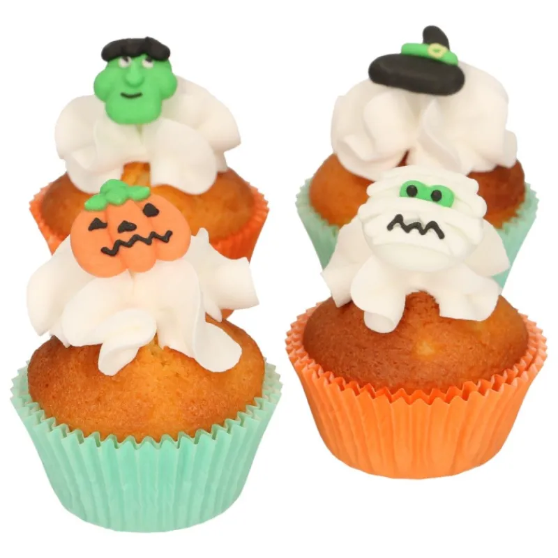 FUNCAKES Décoration Comestible|Décors en Sucre 4 Motifs Halloween (x12)