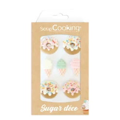 SCRAPCOOKING Décoration Comestible|Décors en Sucre Donuts et Glaces (x7)