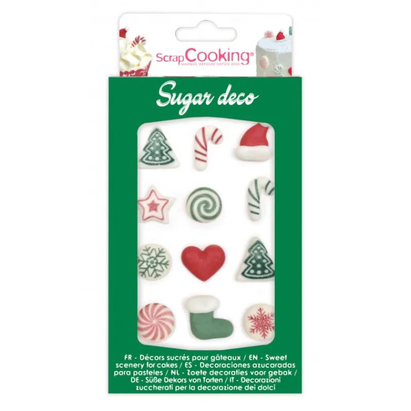 SCRAPCOOKING Décoration Comestible|Décors en Sucre Noël (x12)