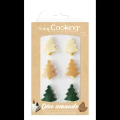 SCRAPCOOKING Décoration Comestible|Décors Pâte d'Amande Sapin Noël (x6)