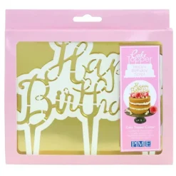 PME Décoration Gâteau|Découpoir Cake Topper Happy Birthday Manuscrit 16,5 x 15 cm