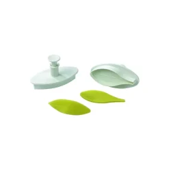 MALLARD FERRIERE Emporte Pièce - Découpoir Pâtisserie|Découpoir poussoir Feuille Pétale de 8 cm (x2)