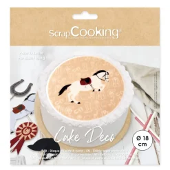 SCRAPCOOKING Pâte À Sucre|Décoration Comestible|Disque Pâte à Sucre Équitation Ø 18 cm