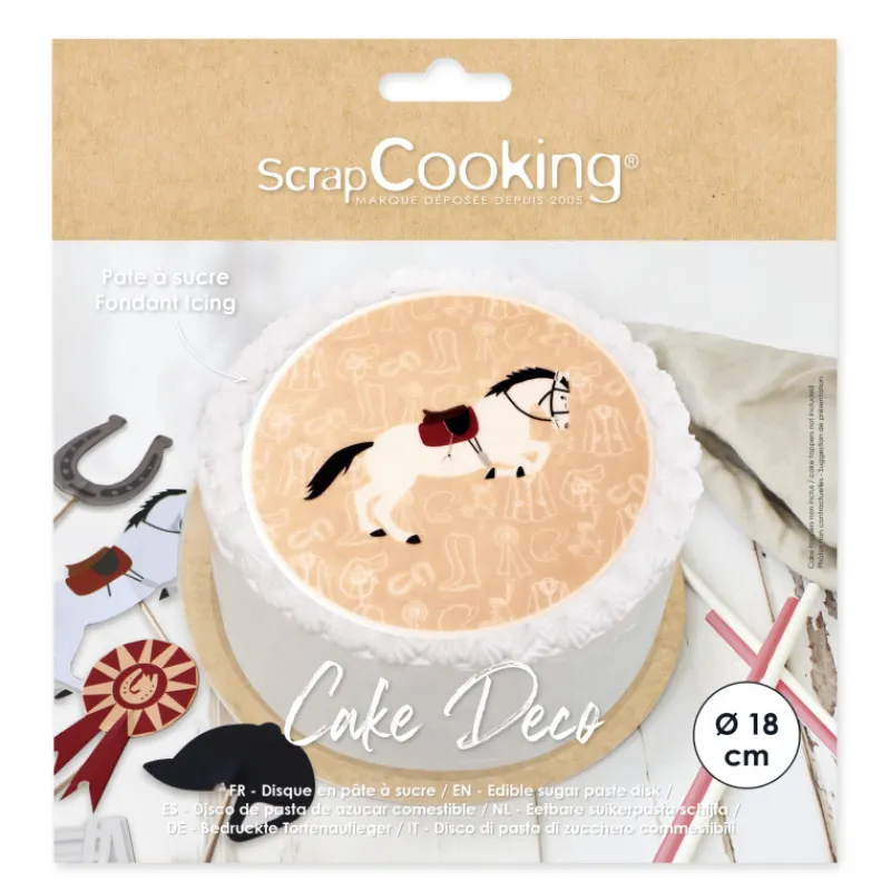 SCRAPCOOKING Pâte À Sucre|Décoration Comestible|Disque Pâte à Sucre Équitation Ø 18 cm