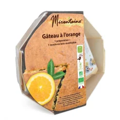MIRONTAINE Produits Bio|Préparation Pâtisserie|DLUO Courte Préparation Bio Gâteau à l'Orange + Moule en Bois