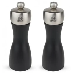 PEUGEOT Moulin|Duo Moulin à Poivre et à Sel Fidji 15 cm Noir-Inox