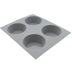 DE BUYER Moules À Gâteaux|Moule Silicone|Elastomoule Muffin - 4 empreintes 21 x 17,6 cm - Silicone