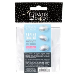 PATISDECOR Emballage Alimentaire|Emballage Pour Bonbons Argenté 50 feuilles Patisdécor