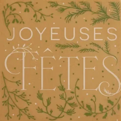 FLORENSUC Décoration Comestible|Embout de Bûche Chocolat Blond Joyeuses Fêtes 80 x 80 mm (x42)