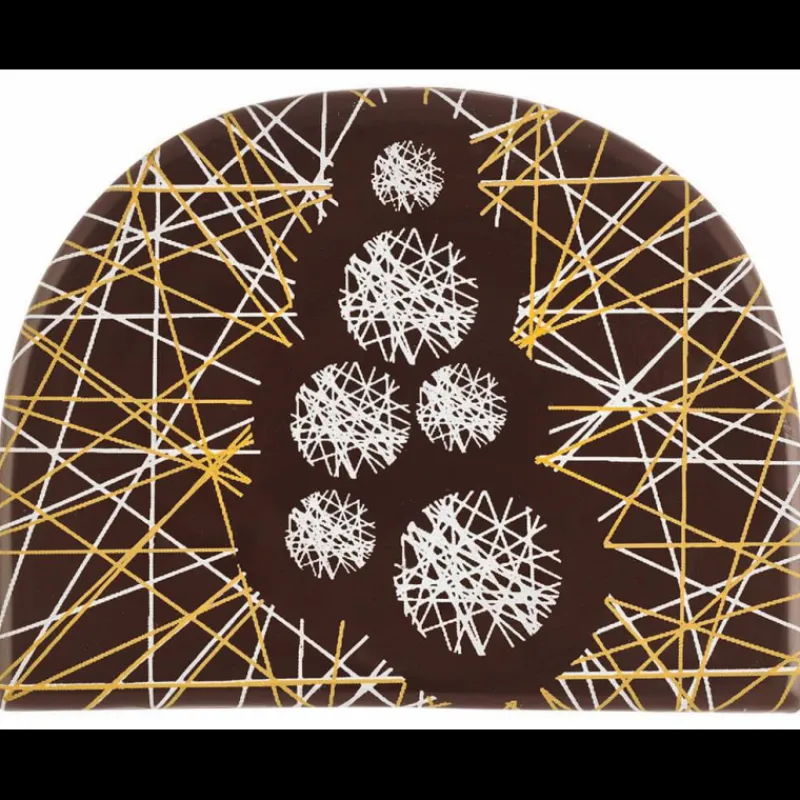 FLORENSUC Décoration Comestible|Embout de Bûche Fibre 8,4 x 6,5 cm Décor en Chocolat (x42)