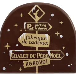FLORENSUC Décoration Comestible|Embout de Bûche Pancartes de Noël 8,4 cm Décor en Chocolat (x42)