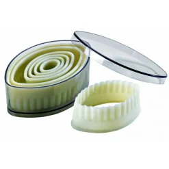 MALLARD FERRIERE Emporte Pièce - Découpoir Pâtisserie|Emporte Pièce Ovale cannelé Polyglass (x7)