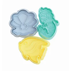 SCRAPCOOKING Emporte Pièce - Découpoir Pâtisserie|Emporte-Pièce Sirène, Coquillage, Poisson x3 avec poussoir éjecteur