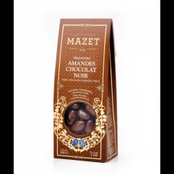 MAZET Chocolats À Offrir|Confiserie|Etui Pincé Friandises Amandes Chocolat Noir 200 g